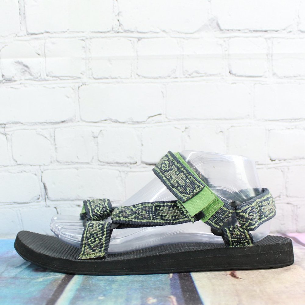 Teva Green Printed Nylon Ankle Strap Sport Outdoor Sandals Size US 8 - Picture 1 of 9